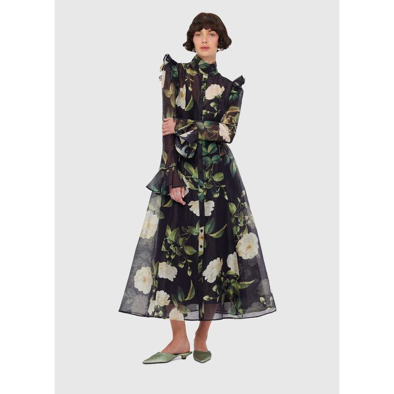 LEO LIN Katrina Butterfly Sleeve Midi Dress image number 3